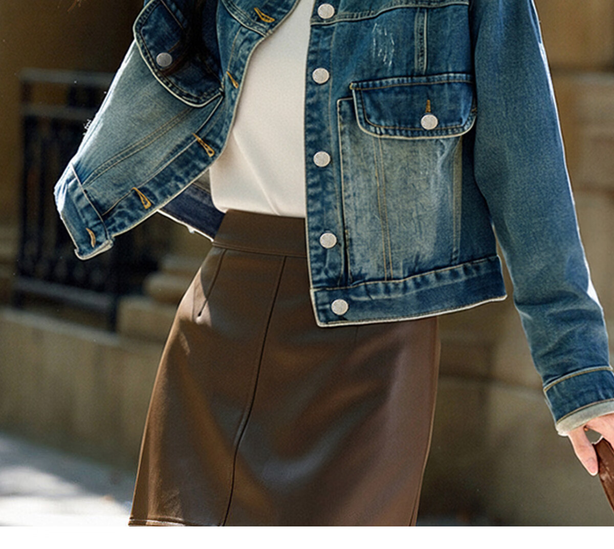 Chushen Spring Autumn Denim Short Jacket Women Turn-down Collar Pocket Vintage Niche Versatile Fashion Top S143U5005 1