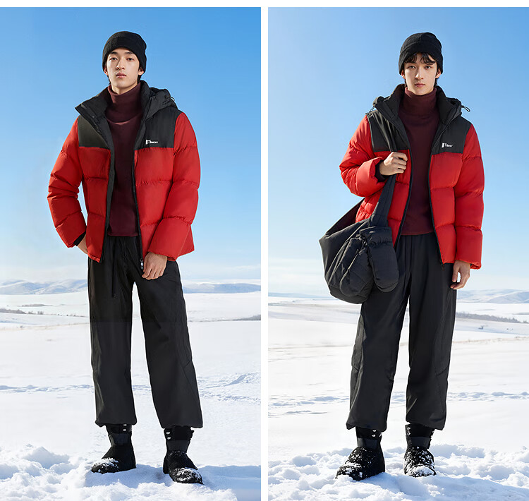 Semir New Year Qiji Red | Easy Down Series down Jacket for Men, Winter 2025 Triple-Protection Coat, Couple's Hooded Red Outerwear 18