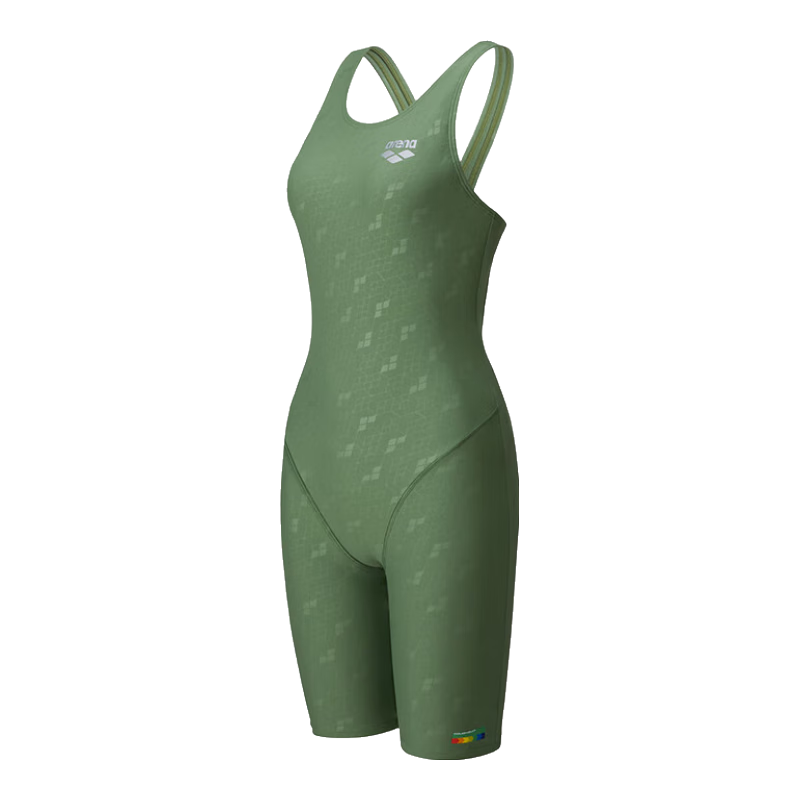 Arena Sleeveless One-Piece Swimsuit for Women, Knee-Length, Slimming, Tummy-Concealing, Comfortable, Chlorine-Resistant, Suitable for Beach, Hot Springs, Professional Sports Swimming