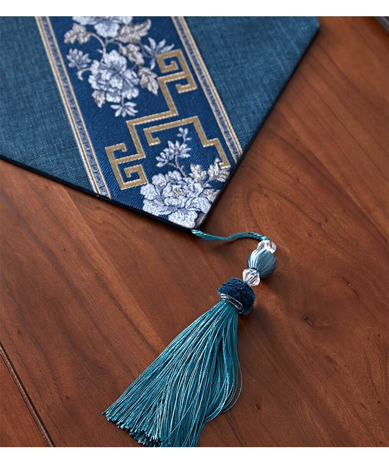 Yinshang New Chinese-Style Table Runner, Zen-Inspired Waterproof Tea Mat, Coffee Table Cloth, Luxurious High-End Tea Table Pad, Long Placemat, 30*220cm 3