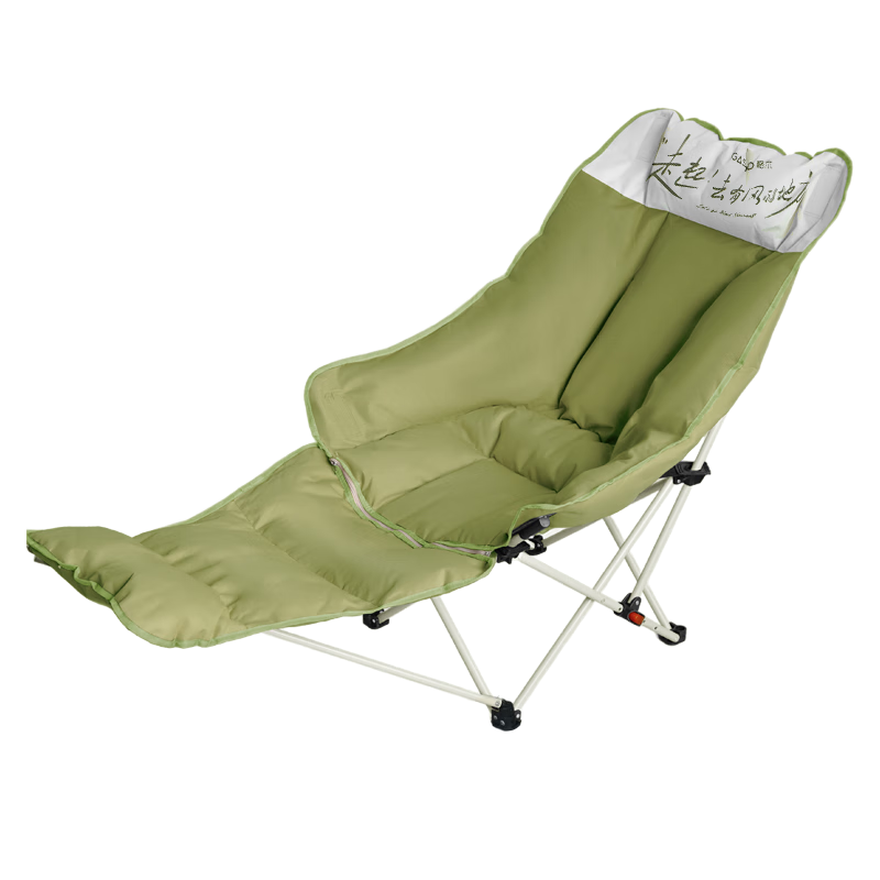 Gosoo Outdoor Folding Recliner Chair Dual-Use Nap and Sitting Chair with Padding Camping Chair Office Rest Care Folding Bed Green