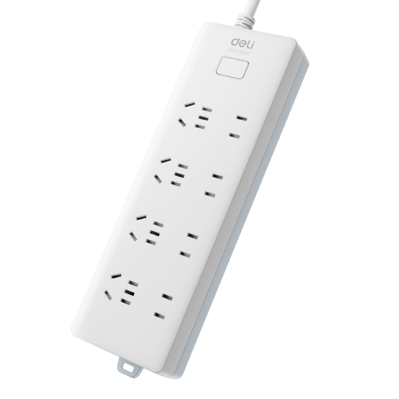 Deli 3C Certified National Standard Safe Power Strip/Extension Cord/Surge Protector with Master Switch And Child Safety Lock, 8 Outlets, 5 Meters, 18259