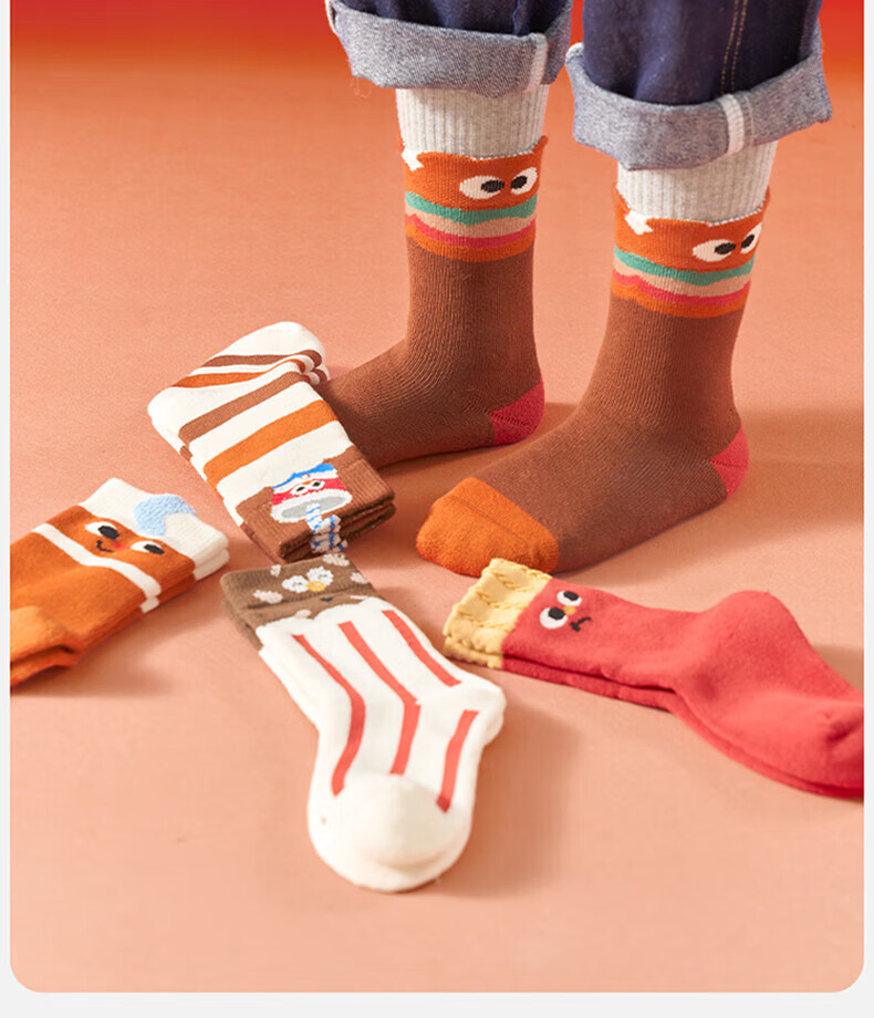 Mianqixiong Girls' Winter Thickened Fleece Lined Terry Socks Children's Autumn and Winter Long Staple Cotton Knee-High Seamless Warm Socks 8