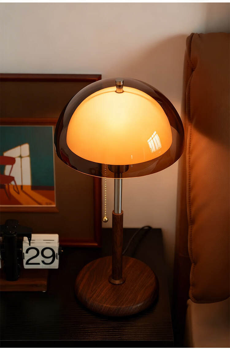 ZIDENG Vintage Style Table Lamp Bedroom Bedside Lamp Study Desk Ambient Light French Retro Counter Lamp 5