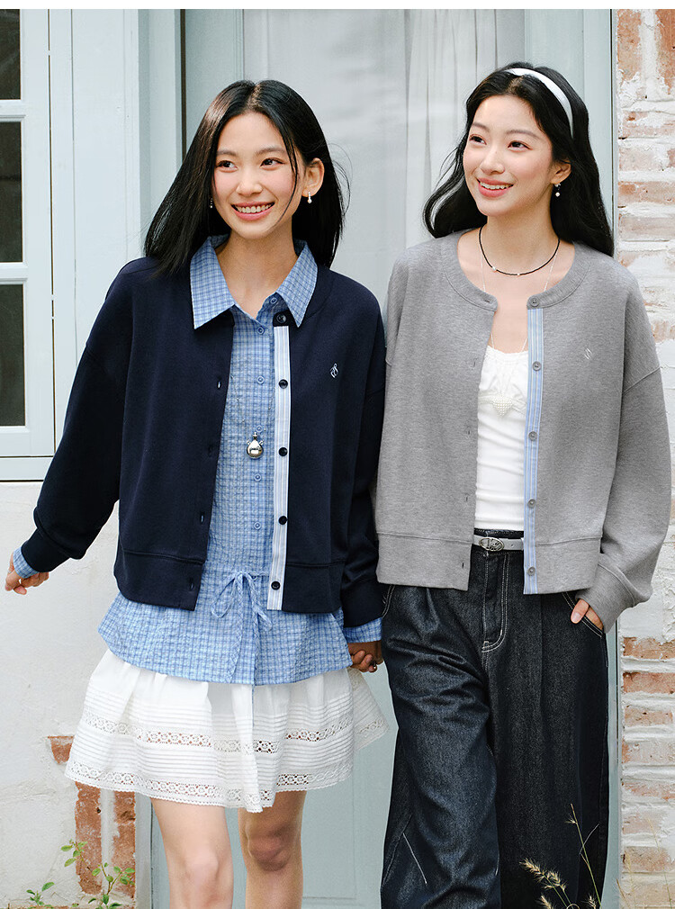Semir Chen Xiaoyun Women's Spring Short Loose Drop Shoulder College Style Jacket 26 Commuter Jacket 109126108004 15