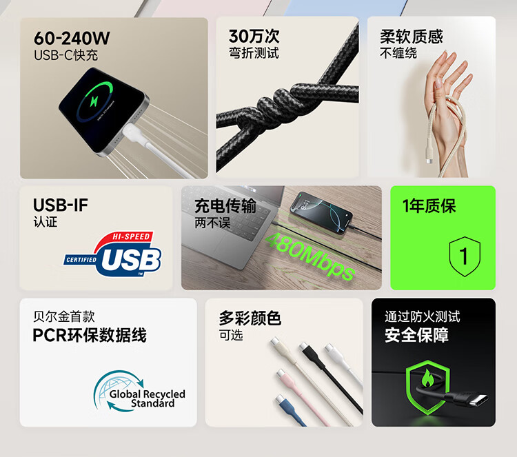 BELKIN Apple Data Cable PD Fast Charging USB-A to Type-C Charging Cable iPhone Charging Cable Apple Phone Charging iPad Fast Charging 2m White CAB021 2