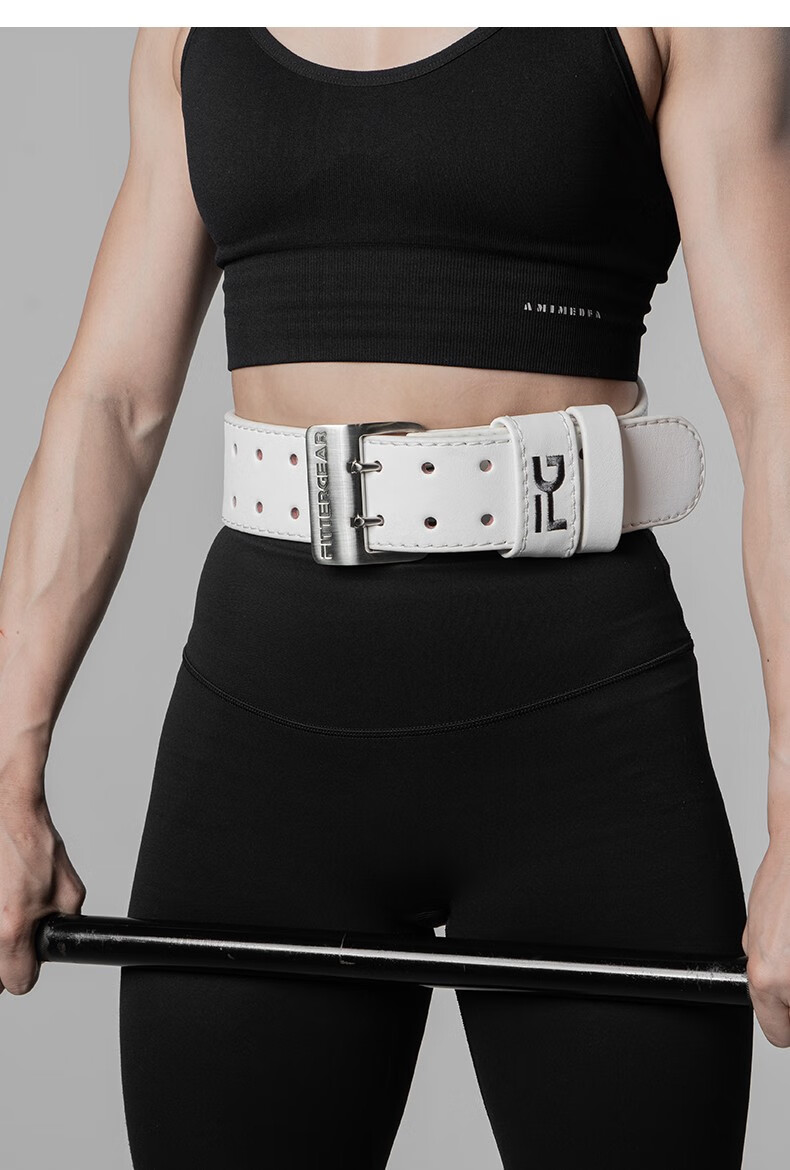 FITTER GEAR Leather Fitness Waist Belt for Women, Professional Weightlifting Strength Training Equipment with Back Support for Squats And Deadlifts 8