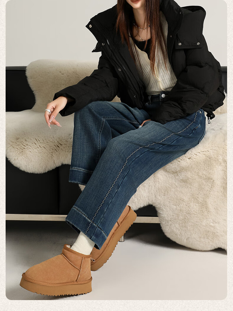 Langsha Women's 9/10 Length High-Waist Stretch Straight-Leg Loose Fit Wide-Leg Jeans Spring Summer New Style 20