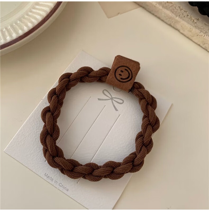 Yefili 5-Pack Twisted Smiley Face Hair Ties High Elasticity Hair Bands for Girls High Ponytail Hair Accessories 11