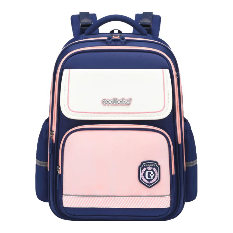 COOLBABY Primary School Backpack Childrenâs Ergonomic Anti-Pressure Large Pink Girls Boys 4-6 Grade Double Shoulder Bag