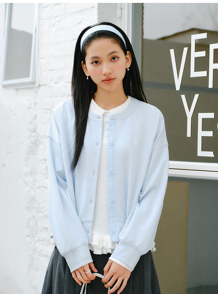 Semir Chen Xiaoyun Women's Spring Short Loose Drop Shoulder College Style Jacket 26 Commuter Jacket 109126108004 17