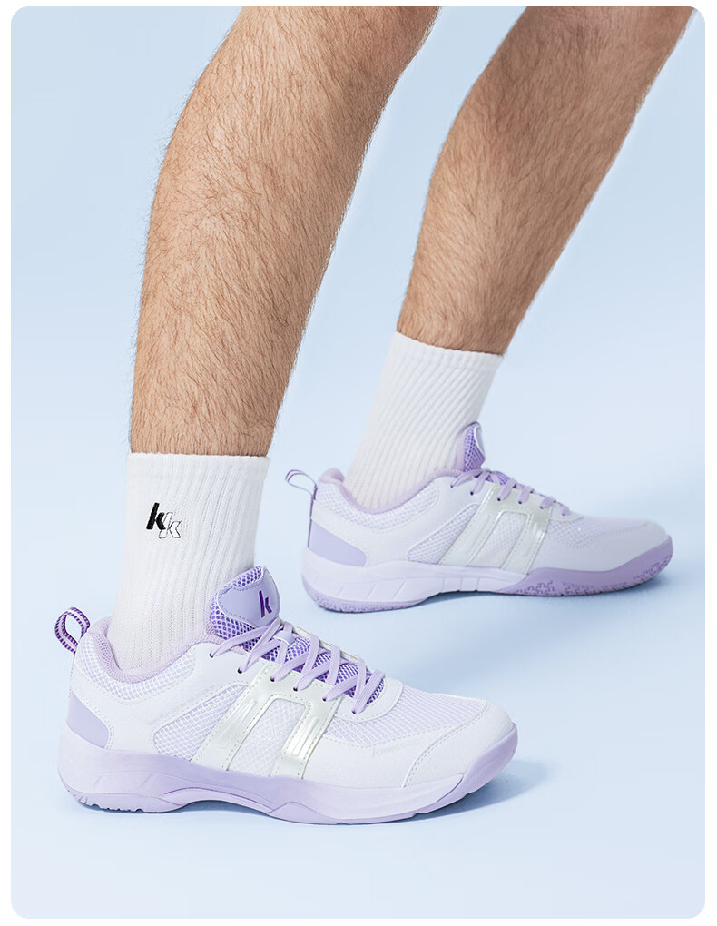 KAWASAKI Badminton Shoes for Men And Women, Shock-Absorbing, Wear-Resistant, Breathable Sports Shoes Puff K-073d Plus Rainbow White 41 13