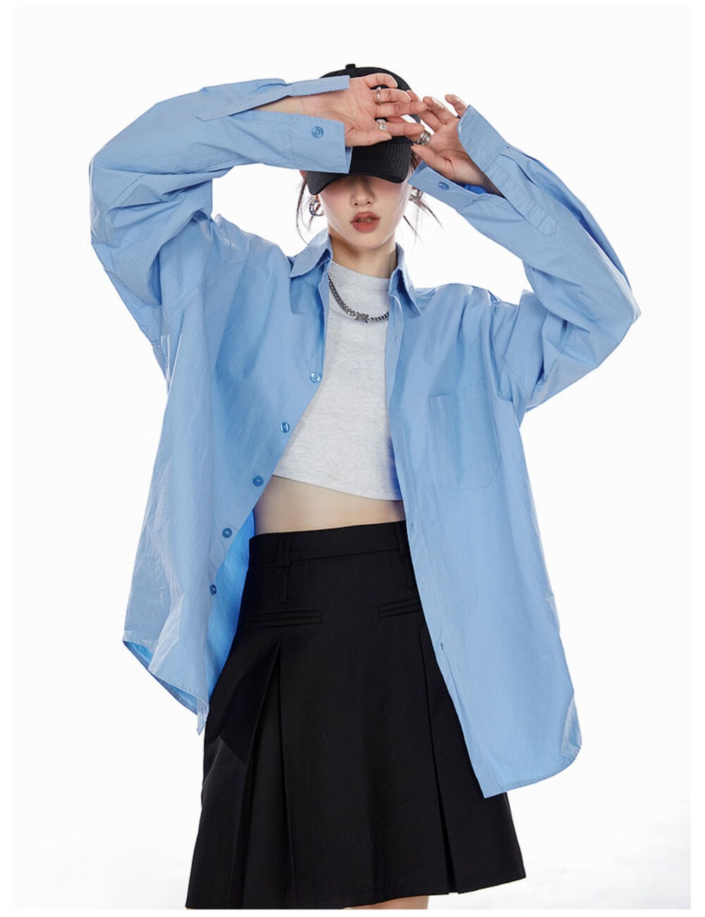 ICH MODE American Vintage White Shirt Women Casual Loose Fit Trendy Blouse Jacket Top Lazy Style White M 10