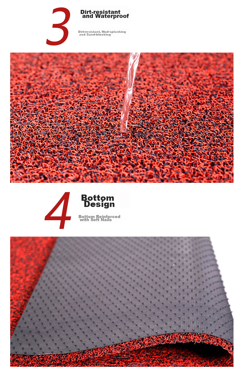 DIYIN Entrance Door Mat, Doormat, Loop Mat, Entrance Foot Mat, Non-Slip Mat, Thickened Black And Red, 60*90cm 9