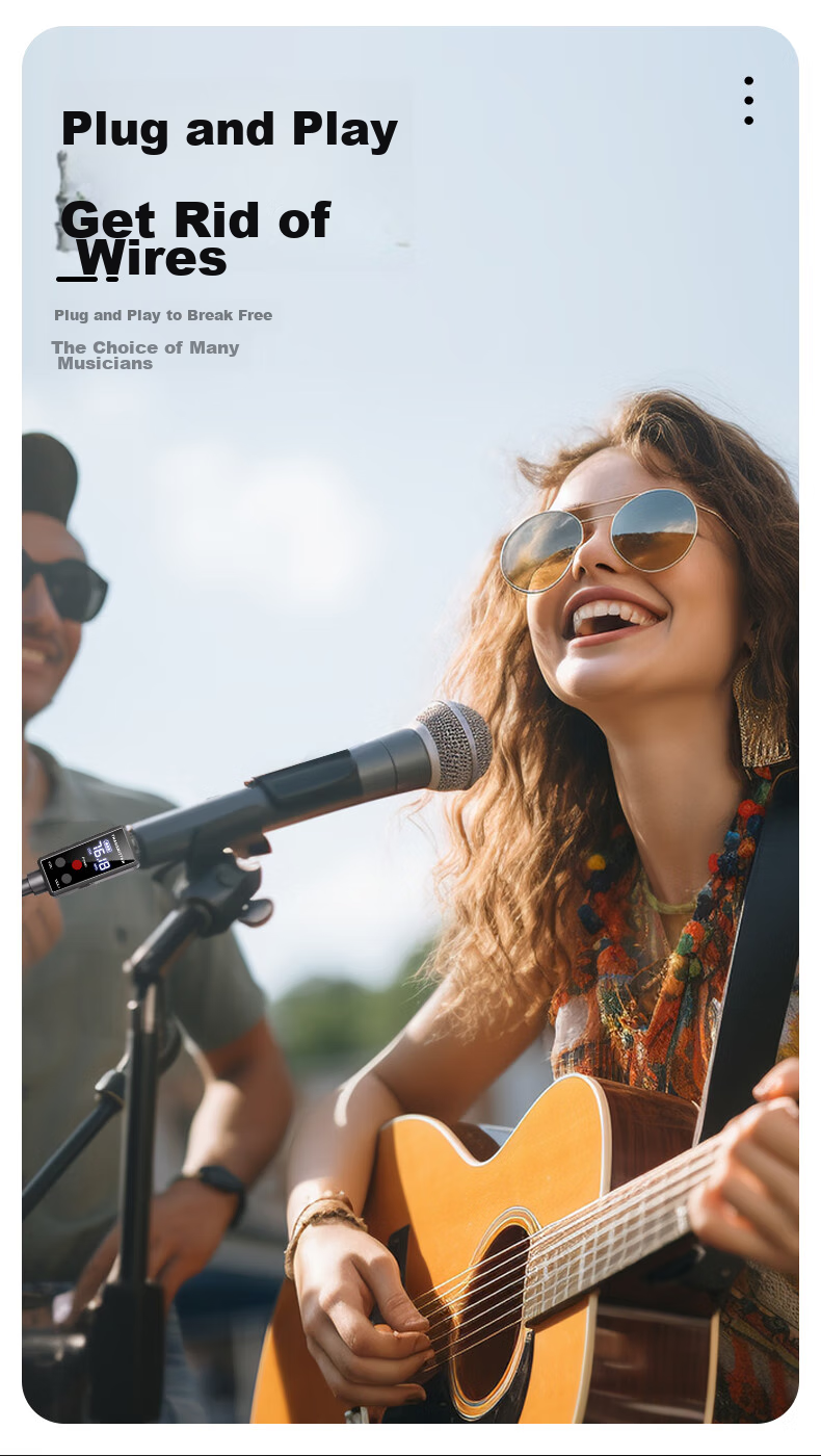 SAST K22 Microphone Wired to Wireless Dynamic Microphone, Capacitor Tuned Transmitter And Receiver for Musical Instruments And Audio Equipment, Wired to Wireless Transmitter And Receiver 3