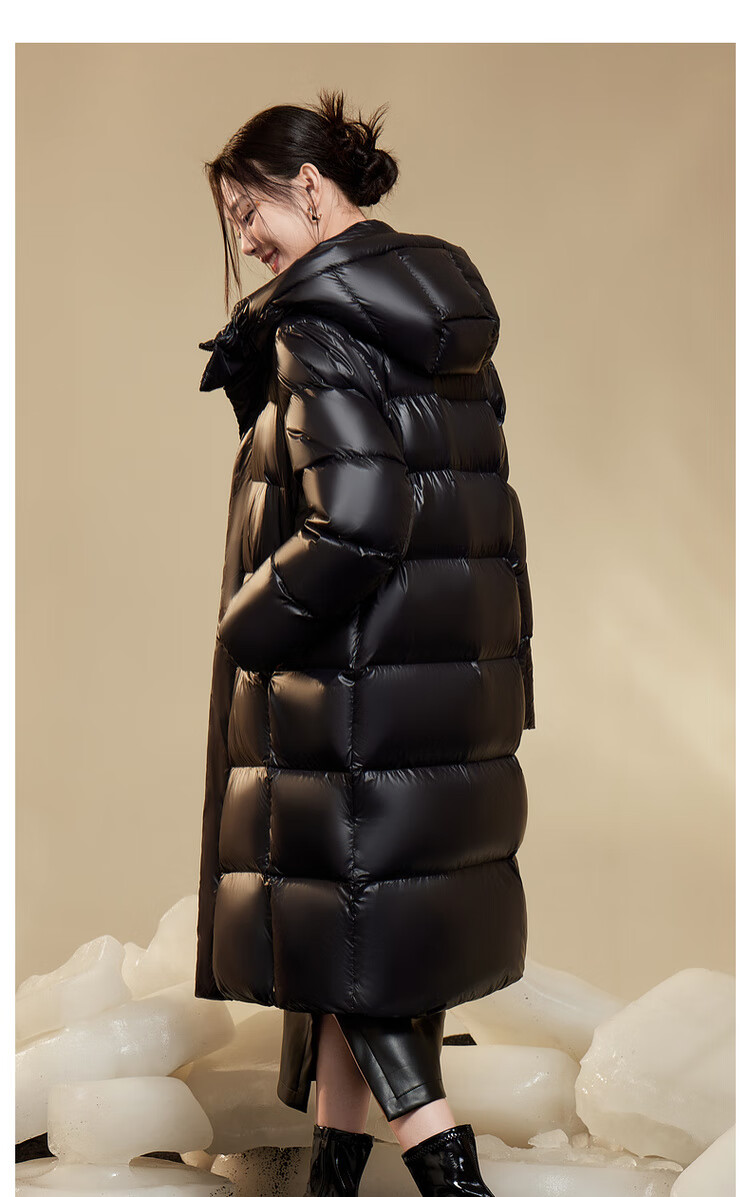Snow Flying Obsidian Goose Down Hooded Thickened H-Edition Down Jacket Recommended by Cheng Yi 8