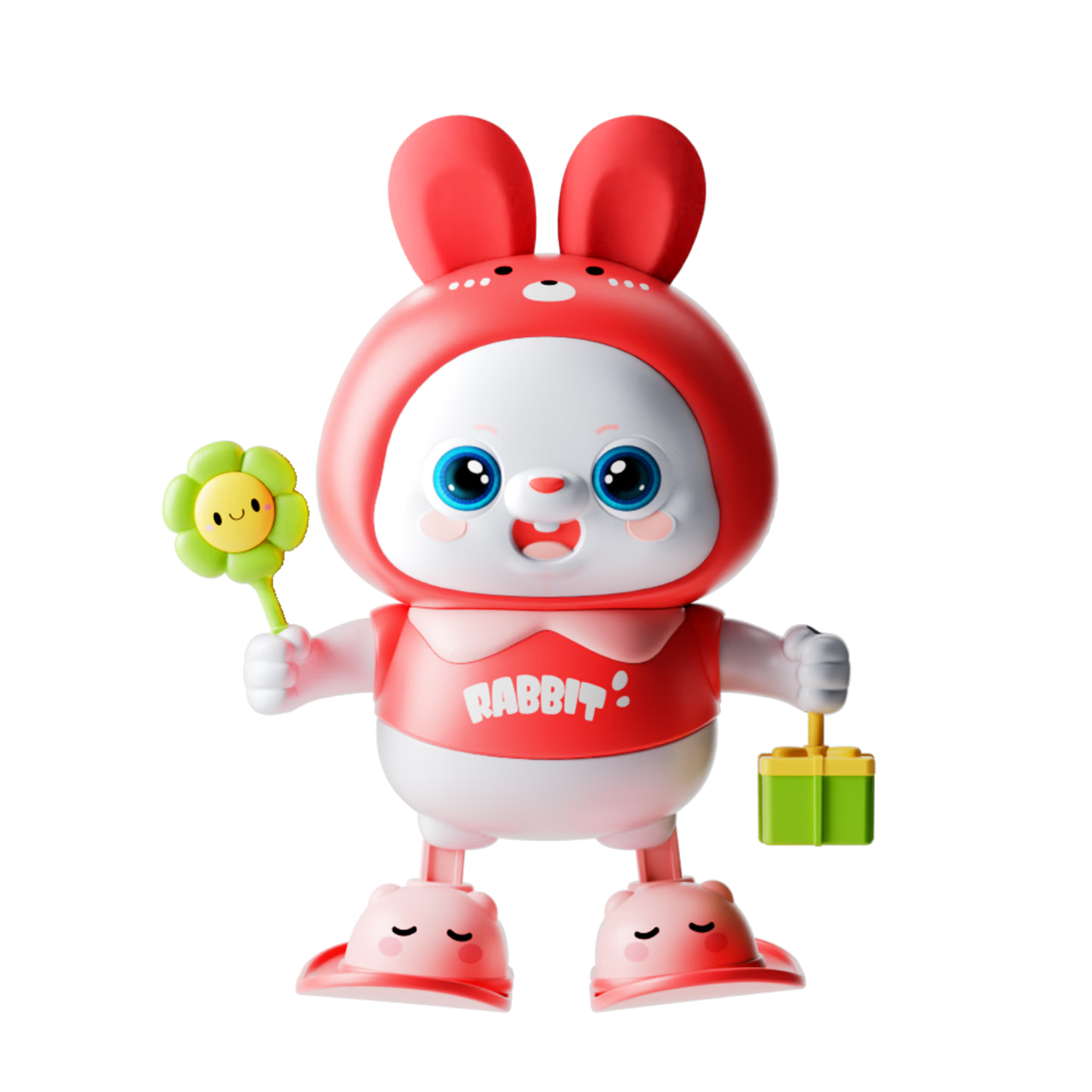 Dimoarch Baby Toy 0-1 Year Early Education Sound and Light Electric Dancing Rabbit Rechargeable Head Lifting Training Singing New Year Gift