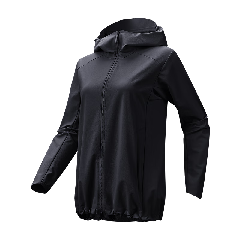 JD Jingzao Autumn Winter Windproof Beast 500 Cordura Softshell Abrasion-Resistant Outdoor Three-Proof Women's Hooded Jacket Black 2XL