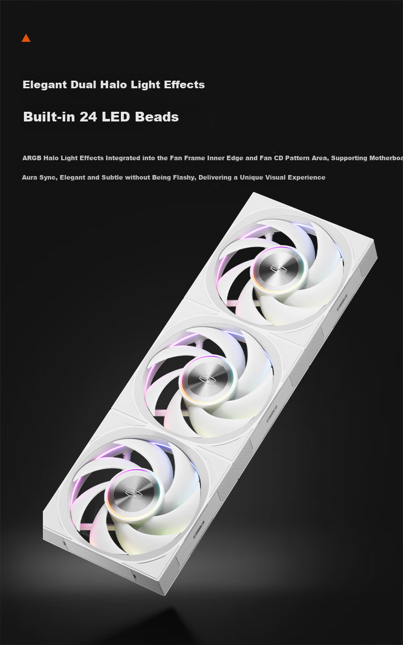 PCCOOLER Light Wing F7 X120 ARGB White, Jingye 12cm Case Fan, Wireless Building Block Connection/ARGB Lighting Sync/PWM Temperature Control Speed Adjustment/Dual Ball Bearing 10