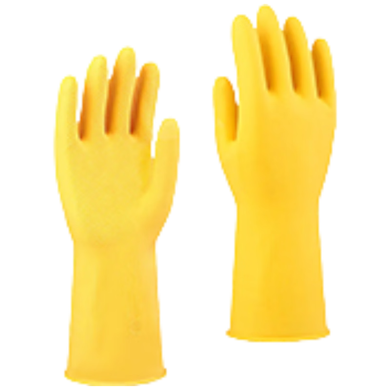 MEIJIARIJI Thickened Latex Rubber Gloves M Size 2 Pairs Household Dishwashing Gloves Property Cleaning Rubber Gloves
