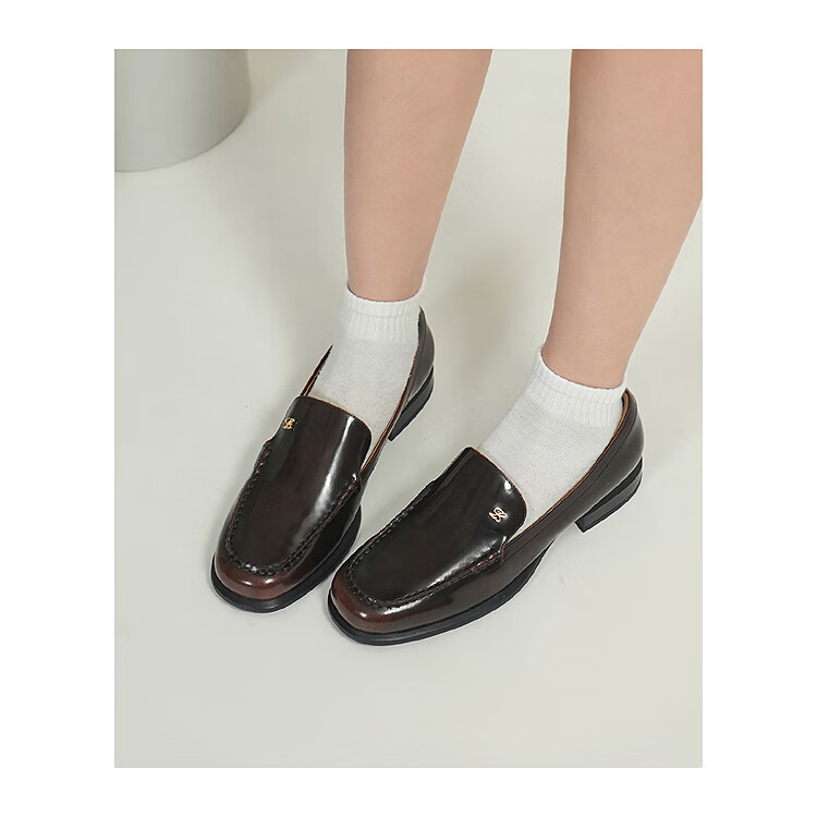 Laird & Laird Laifu Family 2026 New Round Toe Genuine Leather Chunky Heel Loafers for Women 24801 Rust Brown BRB 35 19