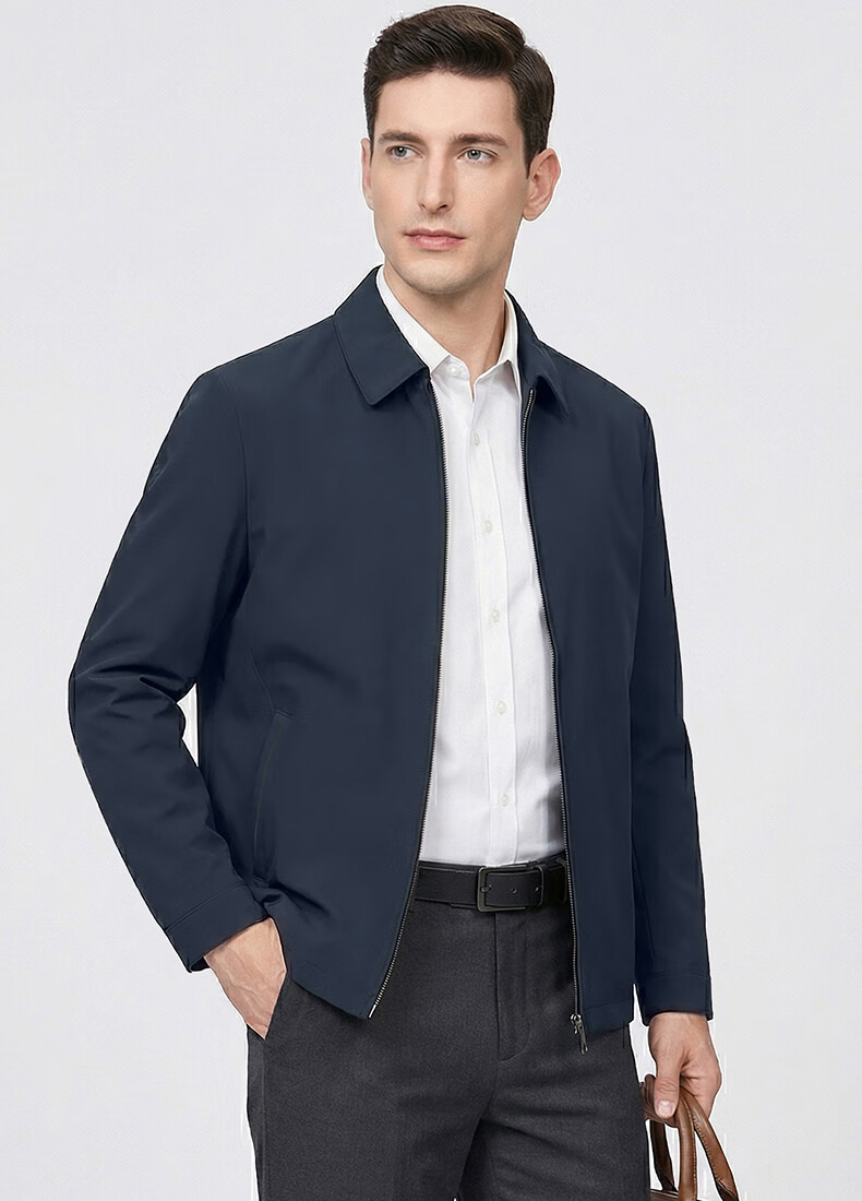 FIRS Men's Jacket Executive Coat Spring Autumn Business Casual Young Middle-aged Turn-down Collar Simple Workwear Short Coat 2