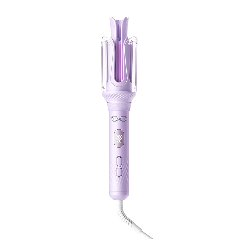 CONFU Automatic Curling Iron 32mm, Negative Ion, Women's Lazy Electric Curler, Hair Straightener, Big Wavy Curls, Birthday Gift for Girlfriend, A1 Purple