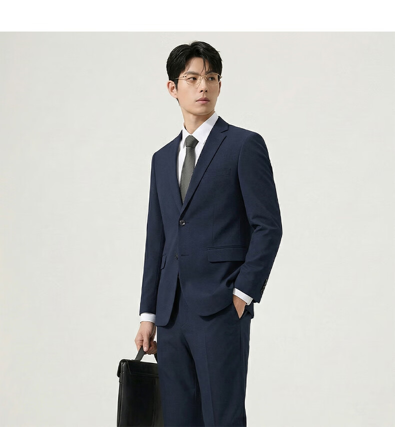 ROMON Men's Slim Fit Business Suit Groom Wedding Tuxedo Formal Blazer Set 7