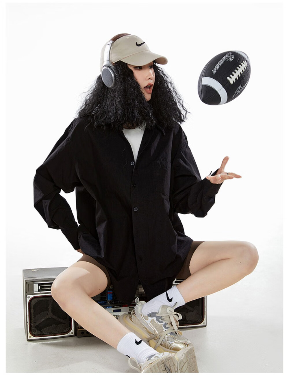 ICH MODE American Vintage White Shirt Women Casual Loose Fit Trendy Blouse Jacket Top Lazy Style White M 29