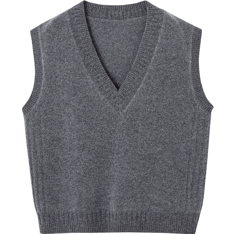 Dme Zhenxiang 100% Wool Autumn Velvet Feel V-Neck Sleeveless Women's Knit Vest