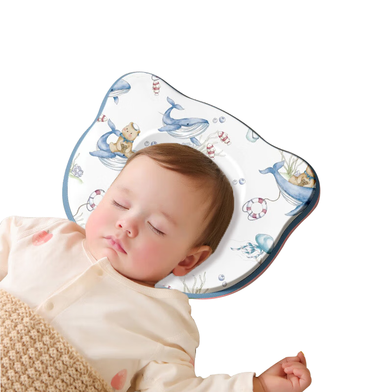 Ipoosi Baby Shaping Pillow Newborn Infant 0-3-6 Months Plus Head Support All-Season Breathable Silicone Pillow