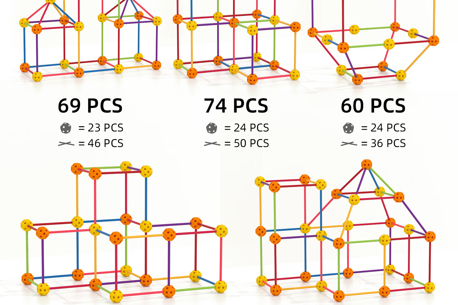 Pinwheel Little Constructor Children's Building Blocks Toy Educational Assembly Large Castle Construction Set for Boys, Glow-In Castle 13