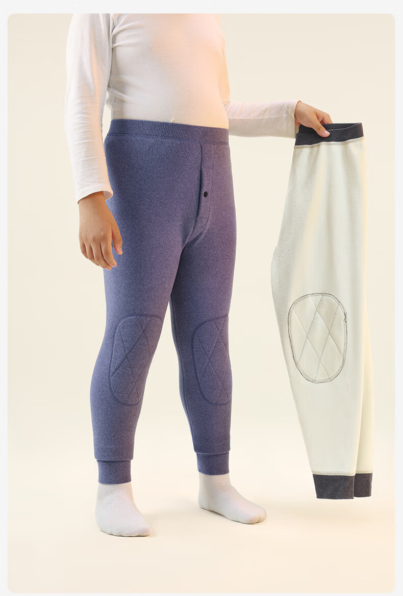 Little Pig Tony Boys' Thickened Fleece-Lined Warm School Uniform Pants Knee Protection Thermal Leggings for Youth Big Boys 10