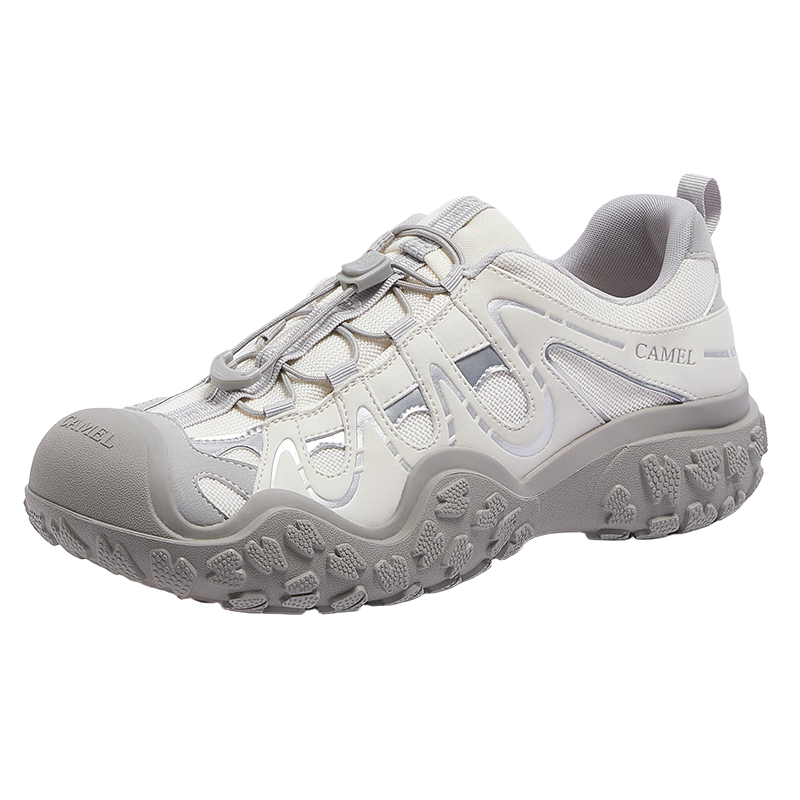 CAMEL Aurora Ugly Cute Men's Outdoor Hiking Shoes Thick Sole Casual Shoes L16S202026 Off-White/Gray (Men's) Size 40