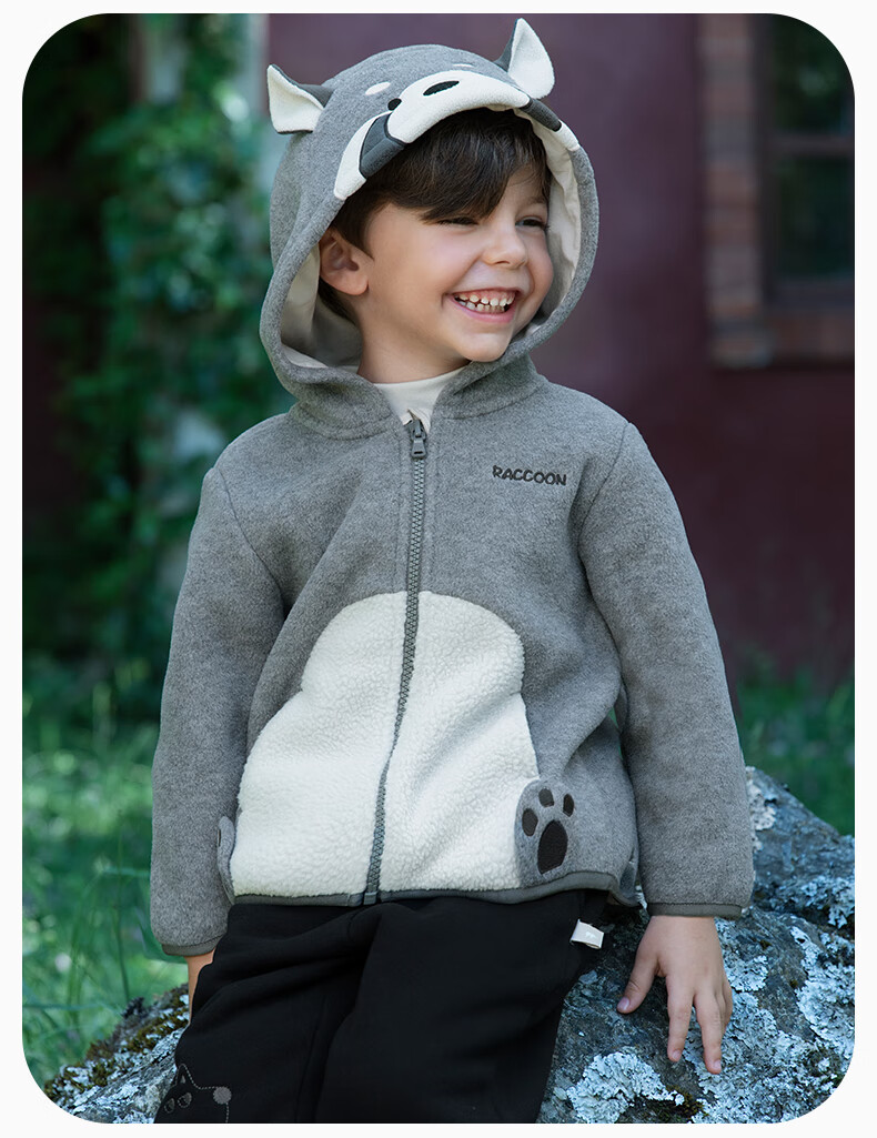 DAVE & BELLA Kids Fleece Jacket Boys Girls Autumn Thickened Outerwear Baby Infant Fall Clothes 4