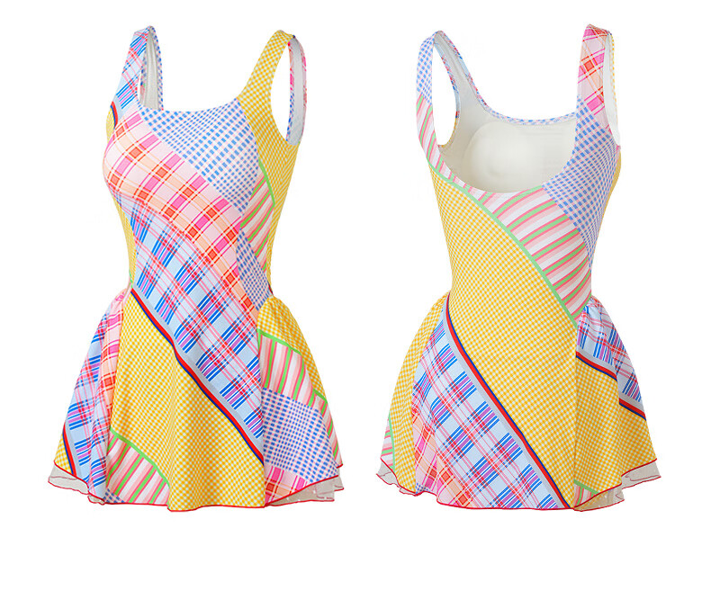 Sanqi Teenage Girls One-Piece Conservative Skirted Swimwear Boxer Briefs for Middle and High School Girls Spa Swimsuit 16