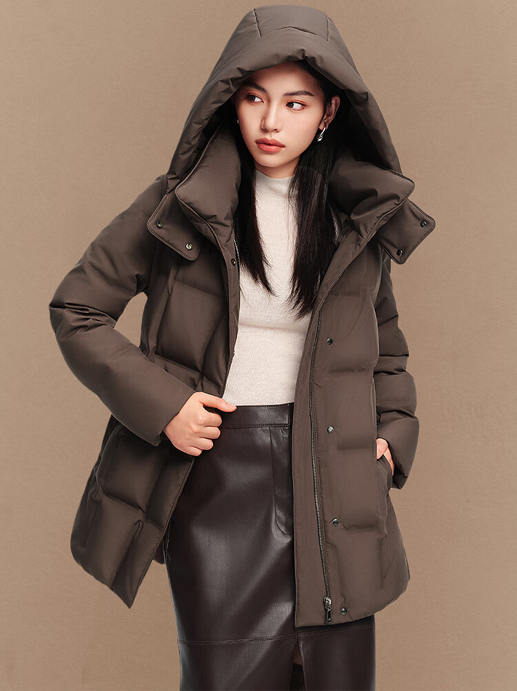 BOSIDENG Women's Thickened Goose Down Hooded Business Jacket Winter Coat New Year Red Hot Sale 2
