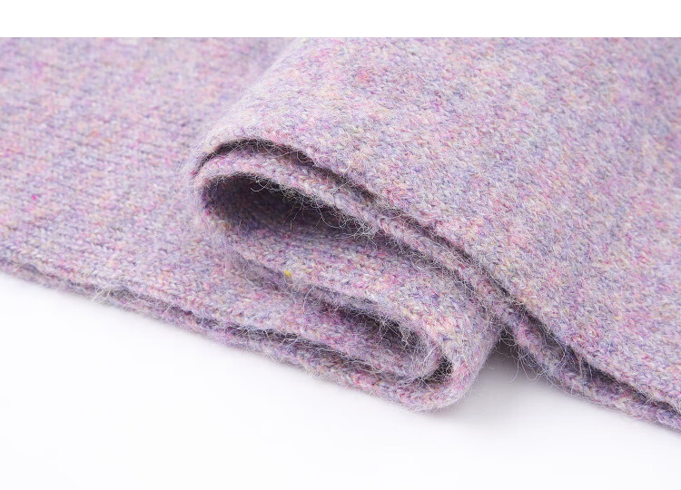 Demana Removable Scarf Winter Elegant Light V-Neck Wool Blend Straight Knit Mid-Length Dress for Women 17