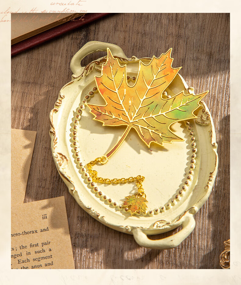 Shuxing Colorful Leaf Vein Metal Bookmark Gift Box Exquisite Classical Chinese Style Souvenir Creative Cultural Gift Birthday Present for Girls Graduation Gift for Teachers and Classmates Meaningful K 1