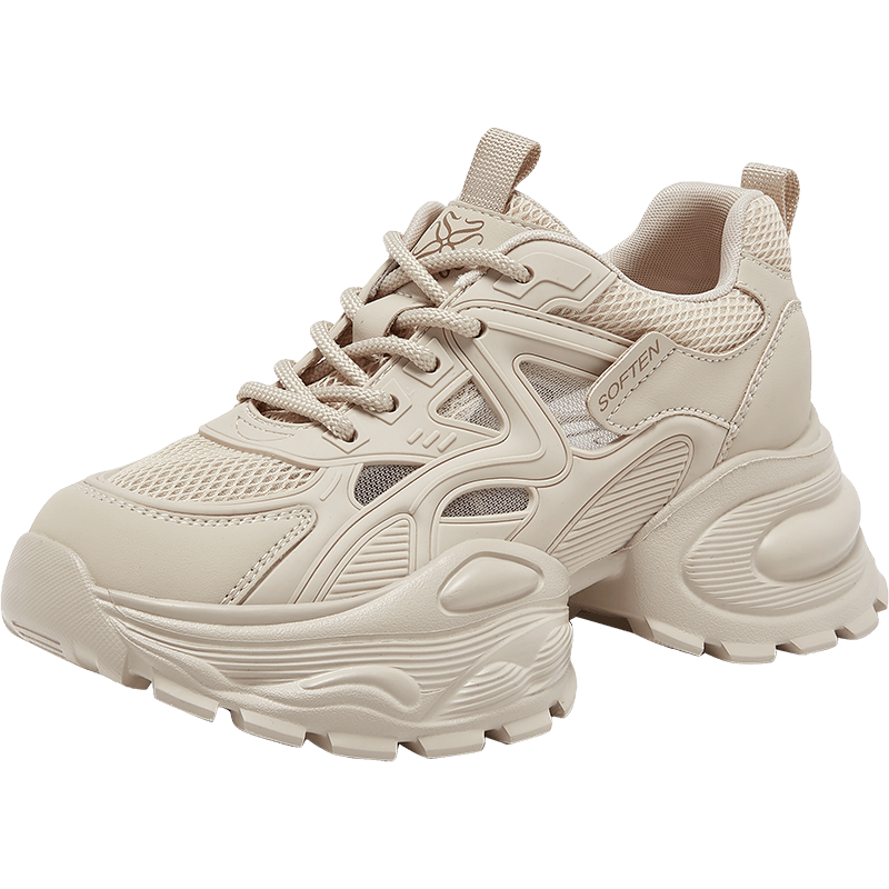 BASTO 26 Spring Dad Sneakers Fashion Street Trend Height Increasing Casual Women's Shoes G8852AM6 Apricot Size 35