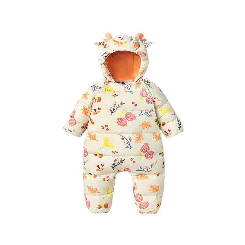 Minibala Bala Mini Egg Puff Unisex Baby Toddler Down Jumpsuit Warm Belly Protection Cute Winter Kidswear