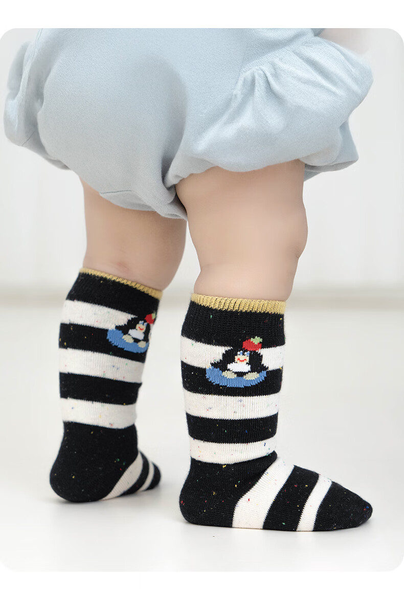 Growth Baby Socks Spring and Autumn Thin Cotton Seamless Calf Socks Soft Cuffs Non-binding Antibacterial Infant Long Socks for Boys 1