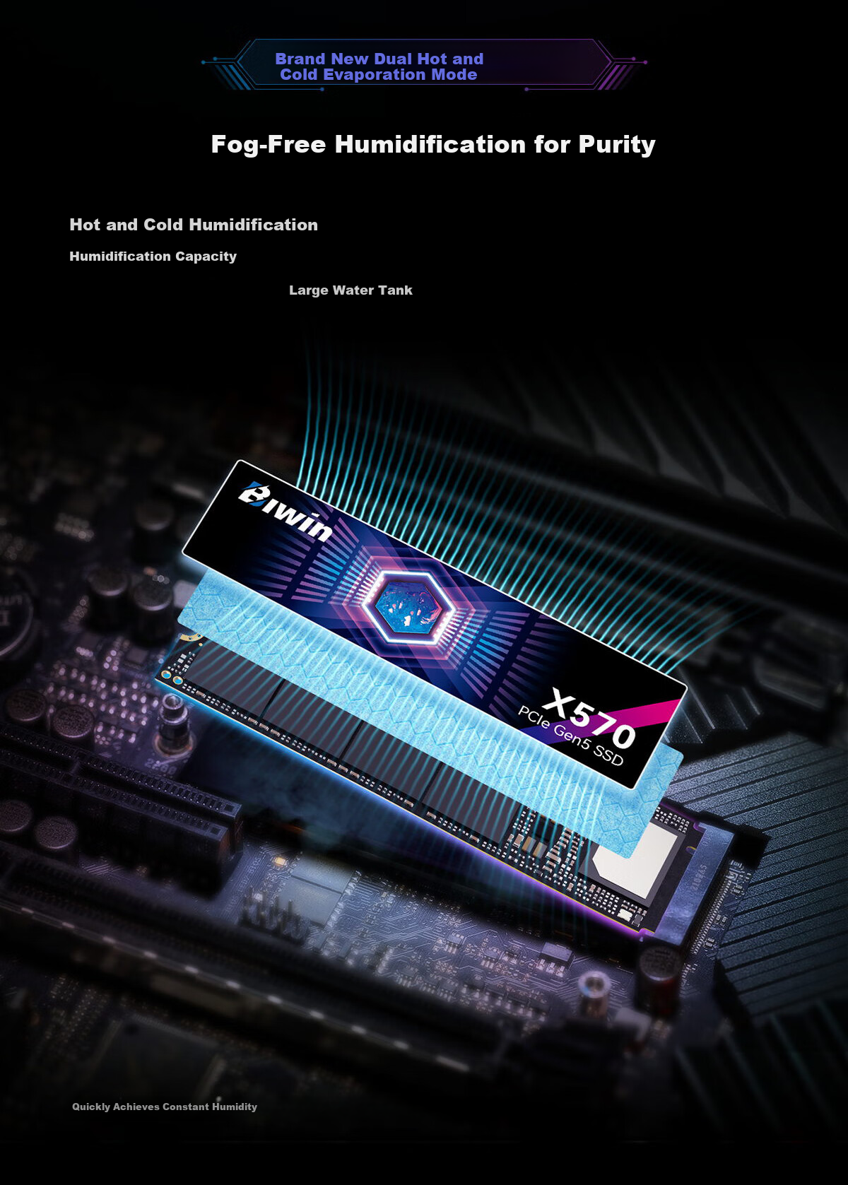 BIWIN 4TB SSD, M.2 Interface (NVMe Protocol), X570 Series, PCIe 5.0, Read Speed 14500MB/s, AI PC Computer Storage Accessory 8
