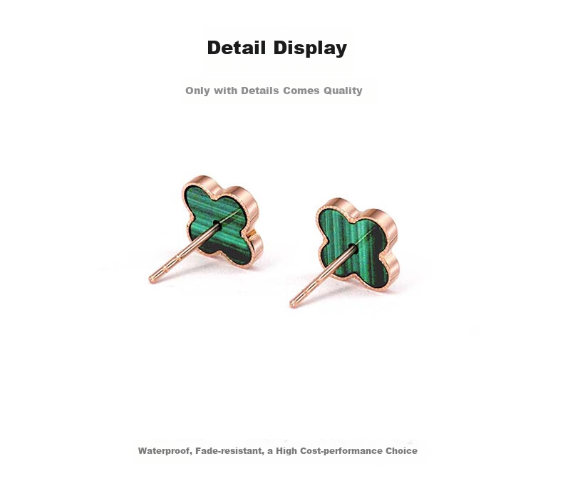 Grace Girl Diamond Four-Leaf Clover Stud Earrings for Women, Versatile Light Luxury Jewelry, Anniversary Birthday Gift for Girlfriend 3