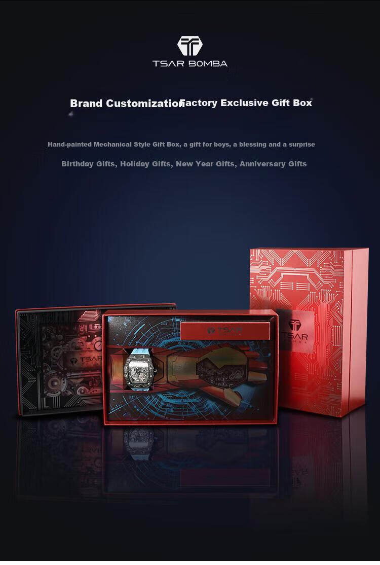 TSAR BOMBA Racing Driver Series Men's Watch, Self-Chic Cool Student Brand Front Barrel-Shaped Wristwatch, Gift for Boyfriend 13