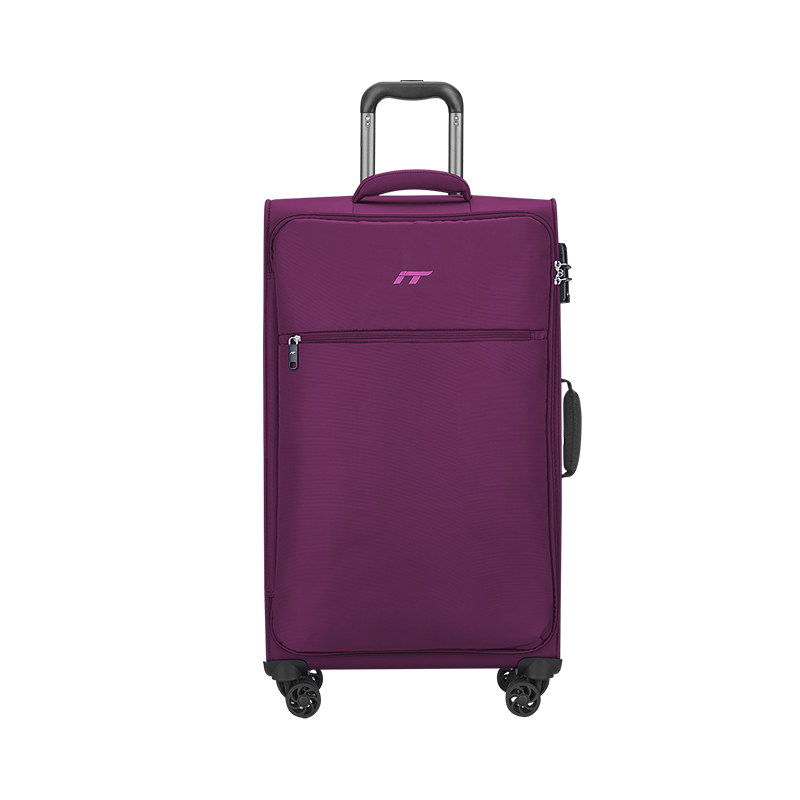 INTERNATIONAL TRAVELLER British IT Suitcase, Check-In Luggage, Spinner Wheels, Ultra-Lightweight, 28-Inch Soft Fabric Case, 1191 Purple