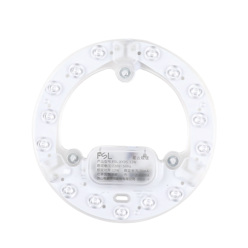Foshan Lighting (FSL) LED Ceiling Light Core Replacement Magnetic Suction Lamp Panel Patch Retrofit Light Board Energy-saving Round Module 12W White Light (6500K) φ145mm with Terminal Block