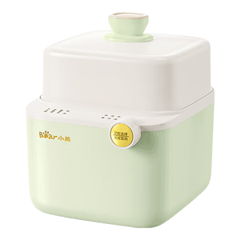 Bear Baby Food Processor, Electric Stew Pot, Double Boiler, Ceramic Steaming And Cooking Food Pot, 0.8L, DDZ-C08W8