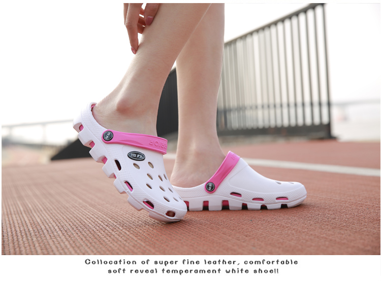 Warrior Casual Couple Slippers, Breathable Outdoor Versatile Closed-Toe Beach Shoes, Lightweight Perforated Sandals, 049 Red, Size 40 21