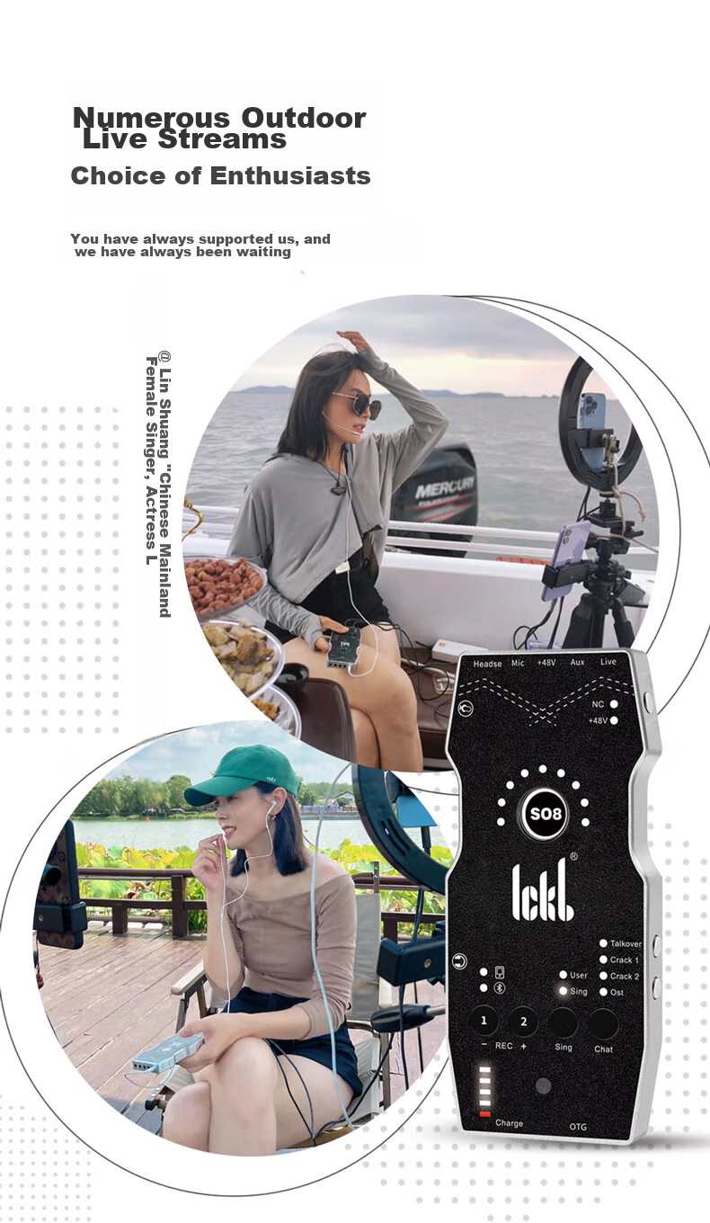 Ickb So8 Sixth Generation Sound Card Set, Mobile Phone Live Streaming, Computer Douyin Kuaishou Universal Streamer Singing, Quanmin K Song Recording, Live Streaming Equipment Complete Set, Condenser Microphone 14